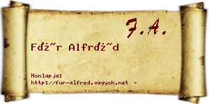 Für Alfréd névjegykártya